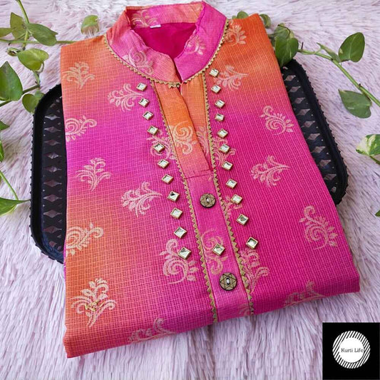 03 Pink Orange Kurti