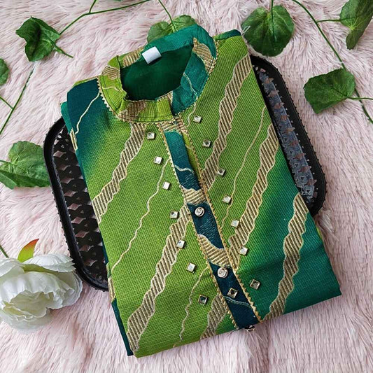 12 Green Grand Lehriya Kurti